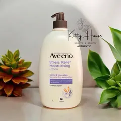 Sữa Dưỡng Ẩm Aveeno Stress Relief Hương Oải Hương - Kem Dưỡng Da Thường và Khô Nhạy Cảm 1L