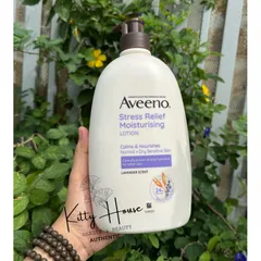 Sữa Dưỡng Ẩm Aveeno Stress Relief Hương Oải Hương - Kem Dưỡng Da Thường và Khô Nhạy Cảm 1L
