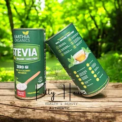 Đường cỏ ngọt Earthia Organics Stevia 350g - Thay thế đường cho người tiểu đường, giảm cân, 100% tự nhiên, không calories
