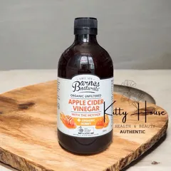 Giấm táo mật ong hữu cơ Barnes Naturals 500ML - Giấm cái tự nhiên, không lọc, giàu lợi khuẩn, Certified Organic Australia