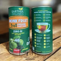 Đường ăn kiêng la hán quả Earthia Organics 350g - Thay thế đường tự nhiên không calo, phù hợp chế độ Keto và cho người tiểu đường