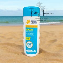 Kem Chống Nắng Cancer Council SPF 50 Sport - Dry Touch & Sweat Resistant 200ml - Bảo Vệ Da Cho Người Đam Mê Thể Thao Ngoài Trời