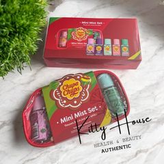 Bộ xịt thơm mini toàn thân Chupa Chups 5 chai 75ml - Hương mâm xôi, hoa & caramel ngọt ngào, quà tặng lý tưởng cho bé gái