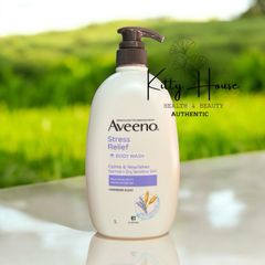 Sữa tắm Aveeno Stress Relief 1L - Hương oải hương dịu nhẹ, dưỡng ẩm cho da nhạy cảm, giúp thư giãn và làm dịu da