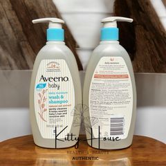 Sữa Tắm Gội 2 Trong 1 Aveeno Baby Wash & Shampoo Chiết Xuất Yến Mạch Tự Nhiên 532ml - An Toàn, Dịu Nhẹ Cho Da Bé