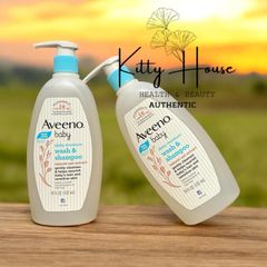 Sữa Tắm Gội 2 Trong 1 Aveeno Baby Wash & Shampoo Chiết Xuất Yến Mạch Tự Nhiên 532ml - An Toàn, Dịu Nhẹ Cho Da Bé