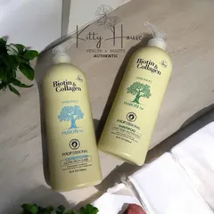 Set dầu gội và dầu xả Biotin & Collagen trắng chai 1000ml