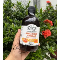 Giấm táo hữu cơ Barnes Naturals Organic Apple Cider Vinegar chai 500ml và 1000ml