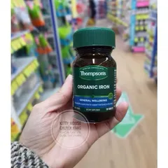 Viên uống bổ sung sắt hữu cơ Thompson’s Organic Iron 30 viên - Hỗ trợ máu khỏe, chứa Vitamin C, B12 và Folic Acid cho phụ nữ mang thai
