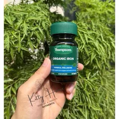 Viên uống bổ sung sắt hữu cơ Thompson’s Organic Iron 30 viên - Hỗ trợ máu khỏe, chứa Vitamin C, B12 và Folic Acid cho phụ nữ mang thai