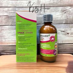 Siro Brauer Bổ Sung Canxi, Magie & Kẽm D3 K2 Cho Bé Từ 1 Tuổi - Chai 200ml Tăng Cường Phát Triển Xương Khỏe Mạnh