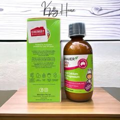 Siro Brauer Bổ Sung Canxi, Magie & Kẽm D3 K2 Cho Bé Từ 1 Tuổi - Chai 200ml Tăng Cường Phát Triển Xương Khỏe Mạnh