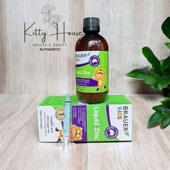 Siro Bổ Sung Kẽm Brauer Liquid Zinc 200ml Cho Trẻ Em - Hỗ Trợ Phát Triển Khỏe Mạnh và Tăng Đề Kháng, Không Đường, Hương Cam Tự Nhiên
