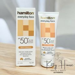 Kem Chống Nắng Hamilton Everyday Face SPF50+ - Dưỡng Ẩm Da Mặt & Cổ, Không Bóng Dầu, 75g, Bảo Vệ Tia UVA/UVB, Dành Cho Da Nhạy Cảm
