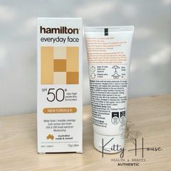 Kem Chống Nắng Hamilton Everyday Face SPF50+ - Dưỡng Ẩm Da Mặt & Cổ, Không Bóng Dầu, 75g, Bảo Vệ Tia UVA/UVB, Dành Cho Da Nhạy Cảm