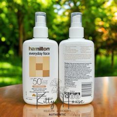 Kem chống nắng Hamilton Everyday Face SPF50+ - Chai xịt 200ml, Dưỡng ẩm, Bảo vệ da khỏi UVA/UVB, Không bết dính, Dành cho da nhạy cảm