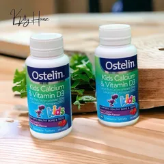 Viên kẹo nhai bổ sung canxi cho bé Ostelin Calcium & Vitamin D3 lọ 90V