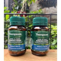 Viên uống bổ não Thompson’s Ginkgo 6000mg - Tăng cường trí nhớ, cải thiện nhận thức, 60 viên hỗ trợ sức khỏe não bộ