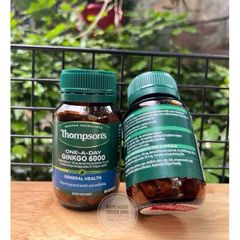 Viên uống bổ não Thompson’s Ginkgo 6000mg - Tăng cường trí nhớ, cải thiện nhận thức, 60 viên hỗ trợ sức khỏe não bộ