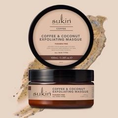 Mặt Nạ Tẩy Tế Bào Chết Sukin 2-in-1 Coffee & Coconut Masque 100ml - Dưỡng Ẩm và Làm Sáng Da Từ Thiên Nhiên