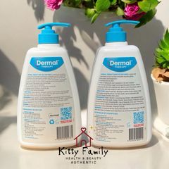 Sữa Tắm Dưỡng Ẩm Dermal Therapy Cho Da Khô và Nhạy Cảm - Không Chứa SLS - Chai 1L, Giải Pháp Chăm Sóc Da Cho Da Khô, Chàm, Vảy Cá