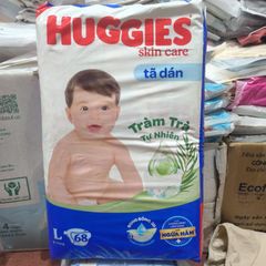 Tã Dán Huggies Size L68 (9-14kg) - Tã Giấy Chống Tràn, Thấm Hút Tốt, An Toàn Cho Bé - Chất Liệu Mềm Mại, Giữ Khô Thoáng Dài Lâu