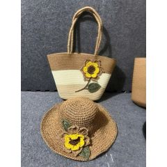 set túi cói, nón cói handmade hoa hướng dương thoáng khí, bền nhẹ cho nữ xu hướng 2026