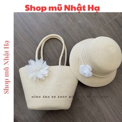  túi cói  đi biển, nón cói đi biển  phong cách vintage cho nữ