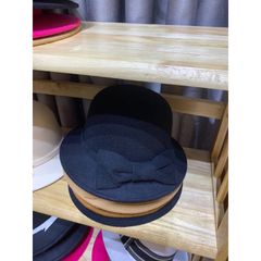 SỈ Mũ dạ ép dáng cụp đính nơ to thời trang ( GIÁ TẠI XƯỞNG KHÔNG QUA TRUNG GIAN )