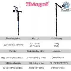 Gậy Trekking Nhôm Gấp Gọn - Gậy Leo Núi Chống Sốc Đầy Tiện Lợi Cho Chuyến Đi Bộ Đường Dài Và Hoạt Động Ngoài Trời