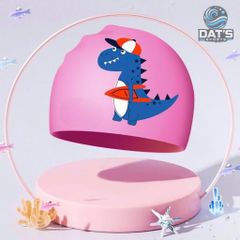 Nón Bơi Silicone Họa Tiết Hoạt Hình Dài Cho Trẻ Em - Nón Chống Thấm Nước Khủng Long, Cá Sấu Dễ Thương, Mũ Bơi Bảo Vệ Tóc