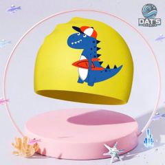 Nón Bơi Silicone Họa Tiết Hoạt Hình Dài Cho Trẻ Em - Nón Chống Thấm Nước Khủng Long, Cá Sấu Dễ Thương, Mũ Bơi Bảo Vệ Tóc