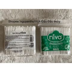 Combo 3 Túi Tăm Bông Niva 100 Que Thân Nhựa AZ2 - Vệ Sinh Tai, Trang Điểm, An Toàn và Tiện Lợi