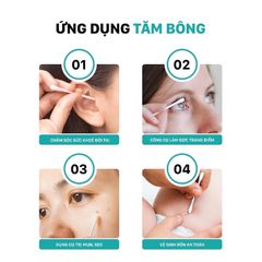 Combo 3 Túi Tăm Bông Niva 100 Que Thân Nhựa AZ2 - Vệ Sinh Tai, Trang Điểm, An Toàn và Tiện Lợi
