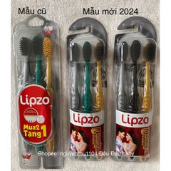 Combo 3 Bàn Chải Đánh Răng Lipzo Ruby Charcoal Cho Răng Nhạy Cảm - Công Nghệ Than Hoạt Tính Kháng Khuẩn Siêu Mềm