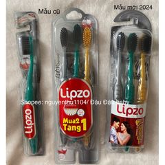 Combo 3 Bàn Chải Đánh Răng Lipzo Ruby Charcoal Cho Răng Nhạy Cảm - Công Nghệ Than Hoạt Tính Kháng Khuẩn Siêu Mềm