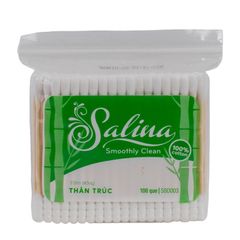 Tăm bông thân trúc Salina 100% bông tự nhiên 100 que