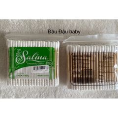 Tăm bông thân trúc Salina 100% bông tự nhiên 100 que