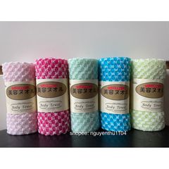 Khăn Tắm Cọ Lưng Hàn Quốc - Khăn Massage Tạo Bọt 27x100cm - Sản Phẩm Chất Lượng Cao Giúp Tẩy Da Chết và Thư Giãn