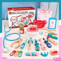 Bộ Đồ Chơi Bác Sĩ Bằng Gỗ 20 Chi Tiết - Bộ Phát Triển Kỹ Năng Tư Duy Cho Bé, Giúp Trẻ Vượt Qua Nỗi Sợ Bác Sĩ Thú Vị