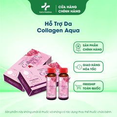 Nước Uống Collagen Aqua Làm Đẹp Da - Giảm Nếp Nhăn, Lão Hóa, Cải Thiện Da Sạm Khô (Hộp 10 Chai x 30ml)