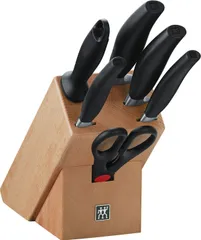 Bộ Dao Zwilling Five Star 7 Món - Chất liệu Thép Không Gỉ - Bộ Dụng Cụ Nhà Bếp Đa Năng từ Đức với Đốc Cắm Gỗ Sồi Sang Trọng