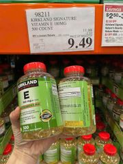 Vitamin E 400 IU Kirkland 500 Viên - Viên Nang Mềm Hỗ Trợ Chống Oxy Hóa và Dưỡng Da Khỏe Mạnh, Sản Xuất Tại Mỹ