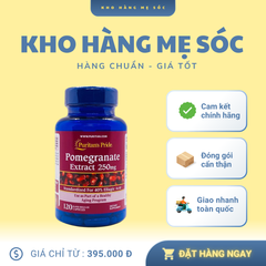 Viên Uống Lựu Đỏ Puritan's Pride 250mg 120 Viên - Hỗ Trợ Chống Nắng Nội Sinh, Sáng Da, Giảm Nám, Nhập Khẩu Mỹ