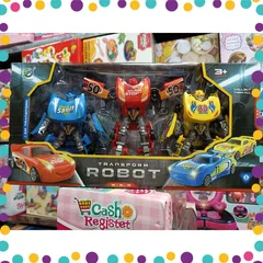 Bộ đồ chơi lắp ghép 339-36 gồm 3 nhân vật robot Transform biến hình thành chiếc xe ô tô