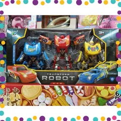 Bộ đồ chơi lắp ghép 339-36 gồm 3 nhân vật robot Transform biến hình thành chiếc xe ô tô