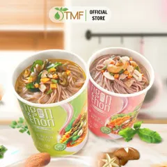 Combo mix 6 ly bún gạo lứt ăn liền NGON & THON - Vị rau củ hạt ngũ cốc & vị tảo xoắn chua cay thuần