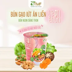 Combo 6 ly bún gạo lứt ăn liền NGON & THON - Vị rau củ hạt ngũ cốc thuần chay healthy eatclean