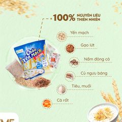 Cháo Yến Mạch Gạo Lứt Ăn Liền Tâm Minh - Thùng 30 Gói 100% Tự Nhiên, Giảm Cân Healthy, Không Bột Ngọt, Dinh Dưỡng Tiện Lợi