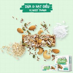 Combo 2 Hộp Thanh Hạt Dinh Dưỡng Freshie - Granola Bar Gạo Lứt, Dừa, Hạt Điều, Thuần Chay 150gr Tâm Minh Foods